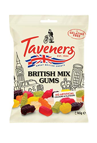 Taveners British Mix - Weingummi, gelatinefrei, 12er Pack (12 x 165 g), TAV333E2 von Taveners