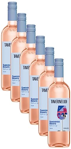 Tavernello Sangiovese Rosato Rubicone IGT, Frischer und Fruchtiger Roséwein, 12% Vol., 6 Flaschen à 750 ml-Packung von Tavernello