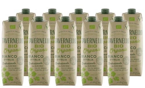 Tavernello Vino d'Italia Bio Weißwein, frisch & ausgewogen, Wein Cuvée in recycelbarem 1 Liter Tetra Pak, Weisswein trocken in Mehrwegverpackung, kein alkoholfreier Wein, 11.5% Vol. Alkoholgehalt Tavernello Vino d'Italia Bio Weißwein, frisch & ausgewogen, Wein Cuvée in recycelbarem 1 Liter Tetra Pak, Weisswein trocken in Mehrwegverpackung, kein alkoholfreier Wein, 11.5% Vol. Alkoholgehalt von Tavernello