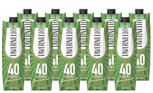Tavernello Vino d'Italia Weißwein, 10.5% Alkoholgehalt, leicht und frisch, in recycelbarem 1 Liter Tetra Pak, Weisswein trocken in Mehrwegverpackung, 10er Pack Tavernello Vino d'Italia Weißwein, 10.5% Alkoholgehalt, leicht und frisch, in recycelbarem 1 Liter Tetra Pak, Weisswein trocken in Mehrwegverpackung, 10er Pack von Tavernello