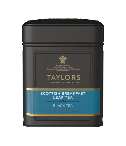 Taylor's of Harrogate Scottish Breakfast Leaf Tea – 125 g – Früchstückstee lose – Kräftige Schwarzteemischung von TAYLORS OF HARROGATE