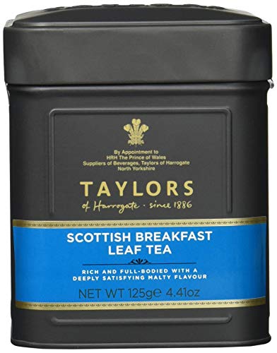 Taylor's of Harrogate Scottish Breakfast Leaf Tea – 125 g – Früchstückstee lose – Kräftige Schwarzteemischung von TAYLORS OF HARROGATE