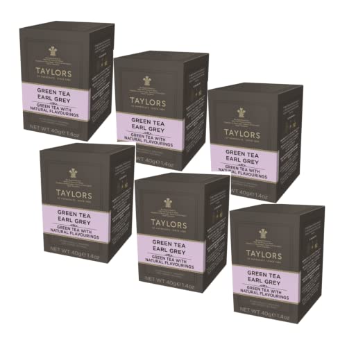 Taylors® | Frischer und duftender grüner Tee und Bergamotte | Antioxidativer Earl Grey Grüner Tee – 6 x 20 Teefilter (240 g) von Taylors