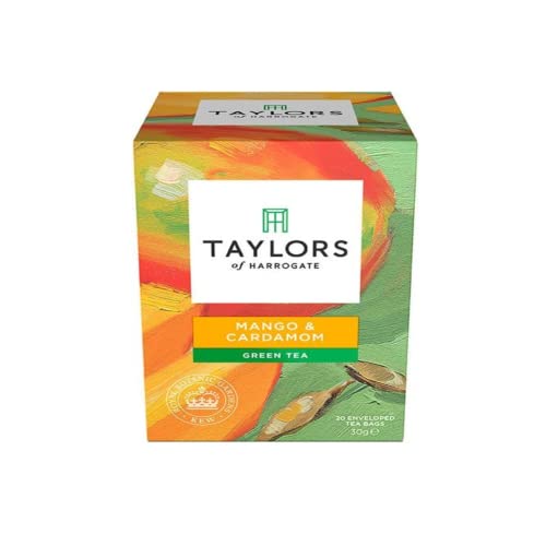 Taylors® | Grüner Sencha-Mango- und Kardamom-Tee - 20 Teefilter (30 g) | Sencha-Tee-Aroma, tropische Früchte und Gewürze von Taylors