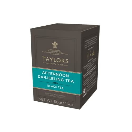 Taylors® | Nachmittag Darjeeling-Schwarztee-Nachmittag | Zarter und erfrischender Schwarztee – 20 einzeln verpackte Teefilter (50 g) von Taylors