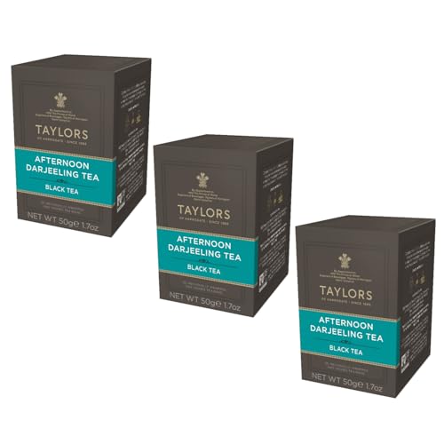 Taylors® | Nachmittag Darjeeling-Schwarztee-Nachmittag | Zarter und erfrischender Schwarztee – 3 x 20 einzeln verpackte Teefilter (150 g) von Taylors