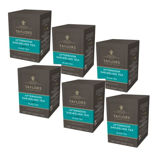 Taylors® | Nachmittag Darjeeling-Schwarztee-Nachmittag | Zarter und erfrischender Schwarztee – 6 x 20 einzeln verpackte Teefilter (300 g) von Taylors