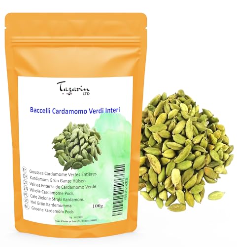 100g Ganze Kardamomkapseln - Kardamom Ganze - Kardamomsaat – Grüne Kardamomsamen – Intensives Aroma und Geschmack – 100% Natürlich, Rein und Ohne Zusatzstoffe - Tazarin Ltd 100g Ganze Kardamomkapseln - Kardamom Ganze - Kardamomsaat – Grüne Kardamomsamen – Intensives Aroma und Geschmack – 100% Natürlich, Rein und Ohne Zusatzstoffe - Tazarin Ltd von Tazarin LTD