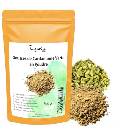 100g Kardamom Gemahlen - Kardamom Pulver - Intensives Aroma & Geschmack - 100% Natürlich, Rein und Ohne Zusatzstoffe - TazarinLtd von Tazarin LTD