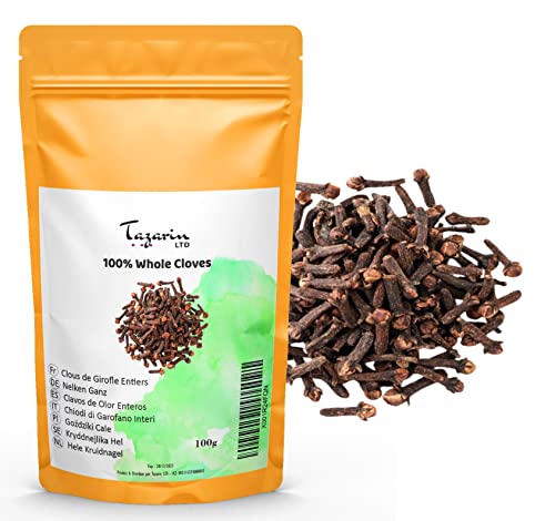 100g Nelken Ganz - Gewürznelken Getrocknet, Hochwertige Nelke Handverlesen - Gewürznelken Nicht Gemahlen - Ideal Zum Kochen - 100% Natürlich Ohne Zusätze | Tazarin Ltd 100g Nelken Ganz - Gewürznelken Getrocknet, Hochwertige Nelke Handverlesen - Gewürznelken Nicht Gemahlen - Ideal Zum Kochen - 100% Natürlich Ohne Zusätze | Tazarin Ltd von Tazarin LTD
