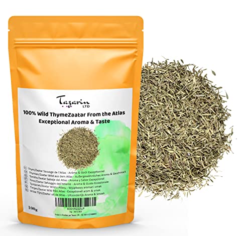 100g Wilder Atlas-Thymian/Zaatar – außergewöhnliches Aroma und Geschmack – 100 % Natürlich, Rein und Keine Zusatzstoffe 100g Wilder Atlas-Thymian/Zaatar – außergewöhnliches Aroma und Geschmack – 100 % Natürlich, Rein und Keine Zusatzstoffe von Tazarin LTD