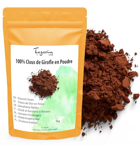 1kg Gewürznelken Pulver - Getrocknete Nelken, Hochwertige Gewürznelken - Gemahlene Nelken - Intensives Aroma und Geschmack - Ideal zum Kochen - 100% natürlich, Ohne Zusatzstoffe | Tazarin Ltd 1kg Gewürznelken Pulver - Getrocknete Nelken, Hochwertige Gewürznelken - Gemahlene Nelken - Intensives Aroma und Geschmack - Ideal zum Kochen - 100% natürlich, Ohne Zusatzstoffe | Tazarin Ltd von Tazarin LTD