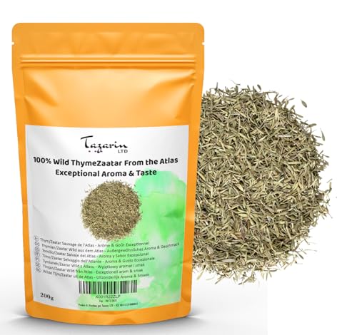 200g Wilder Atlas-Thymian/Zaatar – außergewöhnliches Aroma und Geschmack – 100% Natürlich, Rein und Keine Zusatzstoffe 200g Wilder Atlas-Thymian/Zaatar – außergewöhnliches Aroma und Geschmack – 100% Natürlich, Rein und Keine Zusatzstoffe von Tazarin LTD
