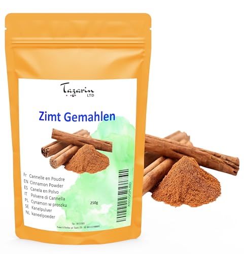 250g Ceylon Zimt Pulver - Zimt Gemahlen – Intensives Aroma und Geschmack – 100% Natürlich, Rein und Ohne Zusatzstoffe - Tazarin Ltd 250g Ceylon Zimt Pulver - Zimt Gemahlen – Intensives Aroma und Geschmack – 100% Natürlich, Rein und Ohne Zusatzstoffe - Tazarin Ltd von Tazarin LTD