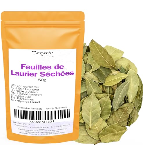 50g Ganze Getrocknete Lorbeerblätter - Laurus Nobilis - Intensives Aroma & Geschmack - 100% Natürlich, Rein und Ohne Zusatzstoffe | Höchste Qualität 50g Ganze Getrocknete Lorbeerblätter - Laurus Nobilis - Intensives Aroma & Geschmack - 100% Natürlich, Rein und Ohne Zusatzstoffe | Höchste Qualität von Tazarin LTD