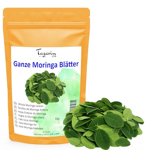 50g Ganze Moringa-Blätter PREMIUM PLUS - Moringa Getrocknet - Moringa-Infusion, Moringa-Tee, Moringa-Kräutertee - Nährstoffreich - 100% Natürlich, Rein und Ohne Zusatzstoffe - TazarinLtd 50g Ganze Moringa-Blätter PREMIUM PLUS - Moringa Getrocknet - Moringa-Infusion, Moringa-Tee, Moringa-Kräutertee - Nährstoffreich - 100% Natürlich, Rein und Ohne Zusatzstoffe - TazarinLtd von Tazarin LTD