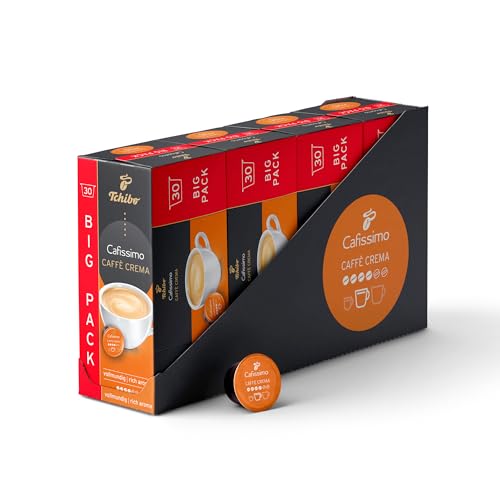 Tchibo Cafissimo Vorratsbox Caffè Crema vollmundig Kaffeekapseln, 120 Stück – 4x 30 Kapseln (Kaffee, ausgewogen und vollmundig), nachhaltig & fair gehandelt von Tchibo