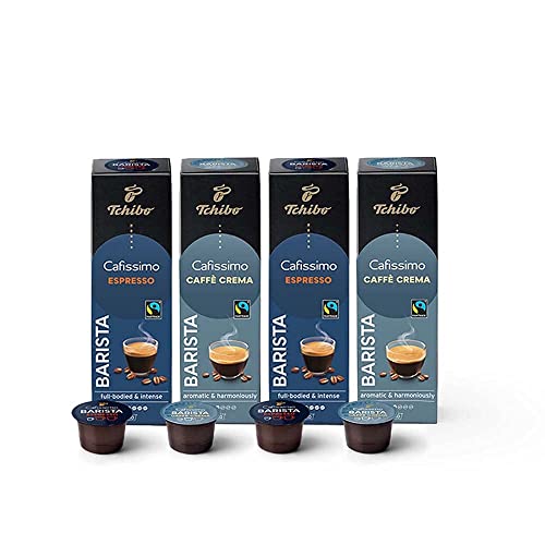 Tchibo Cafissimo Probierset Barista Edition verschiedene Sorten Caffè Crema und Espresso, Premium Qualität, 40 Stück (4x10 Kapseln), nachhaltig & fair gehandelt von Tchibo