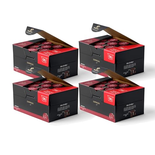 Tchibo Cafissimo Vorratsbox Espresso kräftig Kaffeekapseln, 384 Stück – 4x 96 Kapseln (Espresso, intensiv mit kräftigen Röstaromen), nachhaltig & fair gehandelt von Tchibo