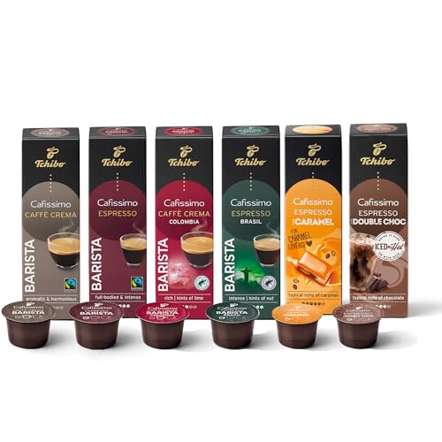 Tchibo Cafissimo Probierset Premium Edition verschiedene Sorten Caffè Crema und Espresso, 60 Stück (6x10 Kaffeekapseln), nachhaltig & fair gehandelt von Tchibo