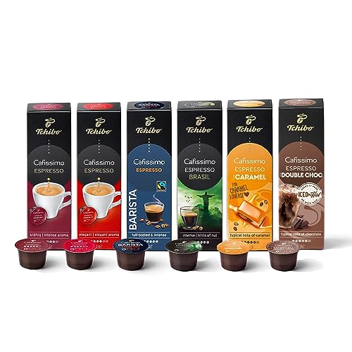 Tchibo Cafissimo Probierset Espresso Edition verschiedene Sorten Espresso, 60 Stück (6x10 Kaffeekapseln), nachhaltig & fair gehandelt von Tchibo