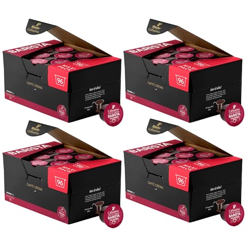 Tchibo Cafissimo Vorratsbox Caffè Crema Colombia Kaffeekapseln, 384 Stück – 4x 96 Kapseln (Kaffee, ausdrucksstark mit Hauch von Limette), nachhaltig & fair gehandelt von Tchibo