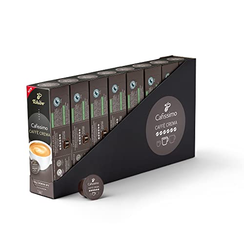 Tchibo Cafissimo Vorratsbox Caffè Crema kräftig Kaffeekapseln, 80 Stück – 8x 10 Kapseln (Kaffee, intensiv mit kräftigen Röstaromen), nachhaltig & fair gehandelt von Tchibo