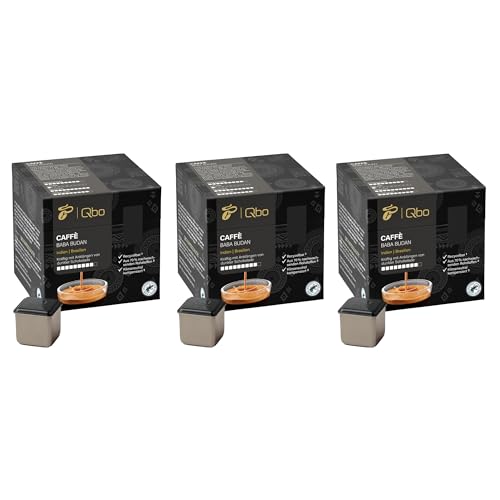 Tchibo Qbo Caffè Baba Budan Premium Kaffeekapseln, 81 Stück - 3x27 Kapseln (Caffè, Intensität 09/10, Noten dunkler Schokolade), nachhaltig, aus 70% nachwachsenden Rohstoffen & klimaneutral kompensiert von Tchibo