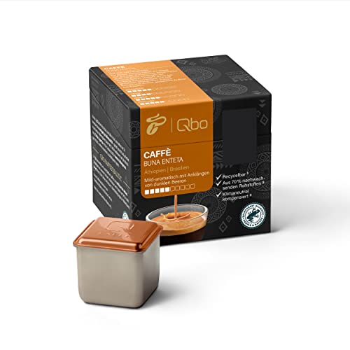 Tchibo Qbo Caffè Buna Enteta Premium Kaffeekapseln, 8 Stück (Caffè, Intensität 04/10, mild-aromatisch), nachhaltig, aus 70% nachwachsenden Rohstoffen & klimaneutral kompensiert von Tchibo