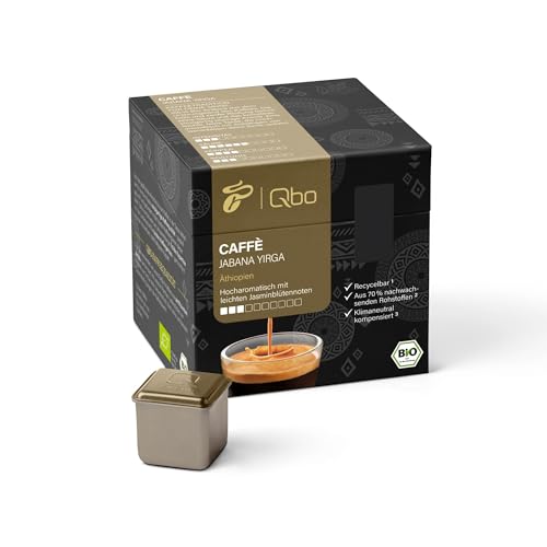 Tchibo Qbo Caffè Jabana Yirga Premium Kaffeekapseln, 27 Stück (Caffè, Intensität 03/10, hocharomatisch, Jasminblütennoten), nachhaltig, aus 70% nachwachsenden Rohstoffen & klimaneutral kompensiert von Tchibo