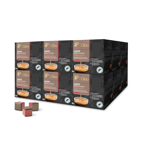 Tchibo Qbo Caffè Menos Cafeína Premium Kaffeekapseln, 144 Stück - 18x8 Kapseln (Caffè, Intensität 5/10, mild und süßlich, entkoffeiniert), nachhaltig, aus 70% nachwachsenden Rohstoffen von Tchibo