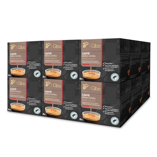 Tchibo Qbo Caffè Menos Cafeína Premium Kaffeekapseln, 144 Stück - 18x8 Kapseln (Caffè, Intensität 5/10, mild und süßlich, entkoffeiniert), nachhaltig, aus 70% nachwachsenden Rohstoffen von Tchibo