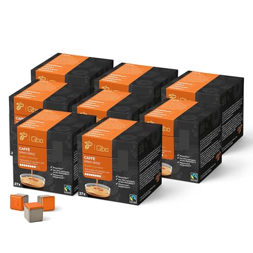 Tchibo Qbo Caffè Minas Verde Premium Kaffeekapseln, 216 Stück – 8x27 Kapseln (Caffè, Intensität 8/10, vollmundig und würzig), nachhaltig, aus 70% nachwachsenden Rohstoffen & klimaneutral kompensiert von Tchibo