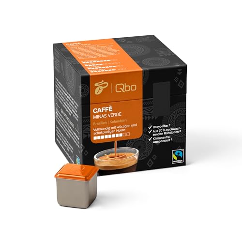 Tchibo Qbo Caffè Minas Verde Premium Kaffeekapseln, 27 Stück (Caffè, Intensität 8/10, vollmundig und würzig), nachhaltig, aus 70% nachwachsenden Rohstoffen & klimaneutral kompensiert von Tchibo