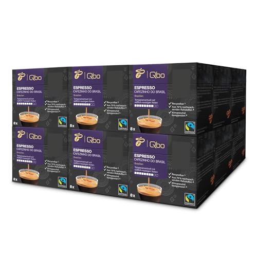 Tchibo Qbo Espresso Cafezinho do Brasil Premium Kaffeekapseln, 144 Stück - 18x8 Kapseln (Espresso, Intensität 8/10, temperamentvoll & nussig), nachhaltig, aus 70% nachwachsenden Rohstoffen von Tchibo