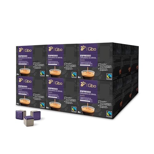 Tchibo Qbo Espresso Cafezinho do Brasil Premium Kaffeekapseln, 144 Stück - 18x8 Kapseln (Espresso, Intensität 8/10, temperamentvoll & nussig), nachhaltig, aus 70% nachwachsenden Rohstoffen von Tchibo