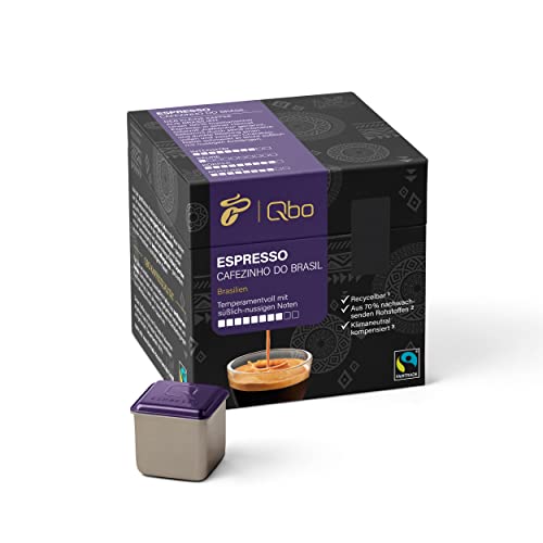 Tchibo Qbo Espresso Cafezinho do Brasil Premium Kaffeekapseln, 27 Stück (Espresso, Intensität 8/10, temperamentvoll & nussig), nachhaltig, aus 70% nachwachsenden Rohstoffen & klimaneutral kompensiert von Tchibo