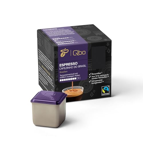 Tchibo Qbo Espresso Cafezinho do Brasil Premium Kaffeekapseln, 8 Stück (Espresso, Intensität 8/10, temperamentvoll & nussig), nachhaltig, aus 70% nachwachsenden Rohstoffen & klimaneutral kompensiert von Tchibo