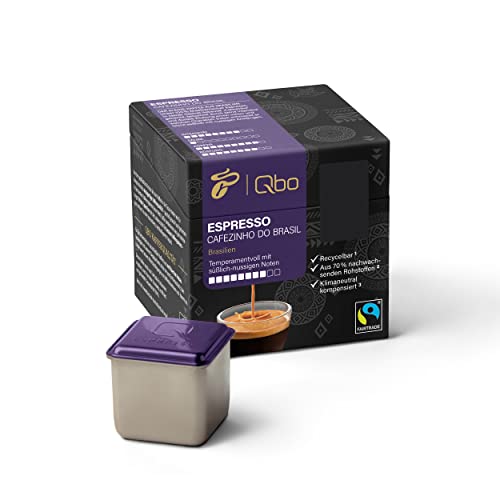 Tchibo Qbo Espresso Cafezinho do Brasil Premium Kaffeekapseln, 8 Stück (Espresso, Intensität 8/10, temperamentvoll & nussig), nachhaltig, aus 70% nachwachsenden Rohstoffen & klimaneutral kompensiert von Tchibo