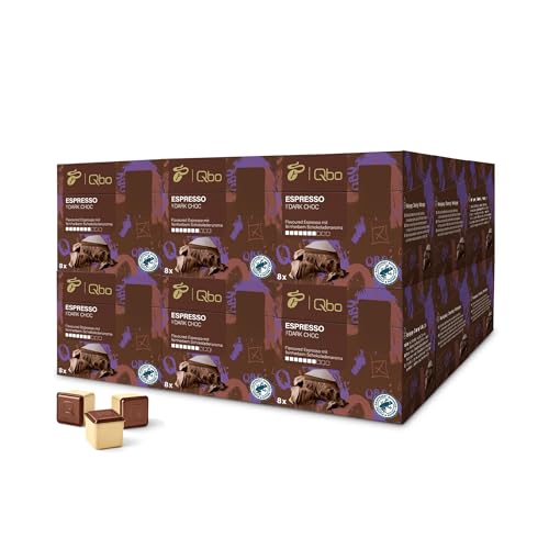 Tchibo Qbo Espresso Flavoured Dark Chocolate Premium Kaffeekapseln, 144 Stück (Espresso, Intensität 7/10, aromatisch und fruchtig), nachhaltig, aus 70% nachwachsenden Rohstoffen von Tchibo