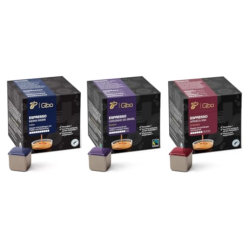 Tchibo Qbo Espresso Premium Kaffeekapseln 80 Stück, 3x27 Kapseln in Würfelform, verschiedene Sorten von kraftvoll bis mild, aromaversiegelt, klimaneutral kompensiert, Kaffeegenuss zum Vorteilspreis von Tchibo