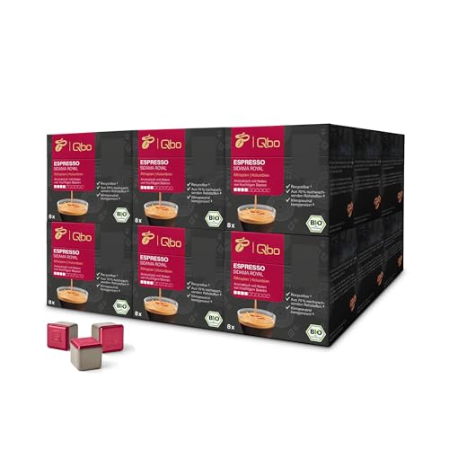 Tchibo Qbo Espresso Sidama Royal Premium Kaffeekapseln, 144 Stück - 18x8 Kapseln (Espresso, Intensität 4/10, aromatisch und fruchtig), nachhaltig, aus 70% nachwachsenden Rohstoffen von Tchibo