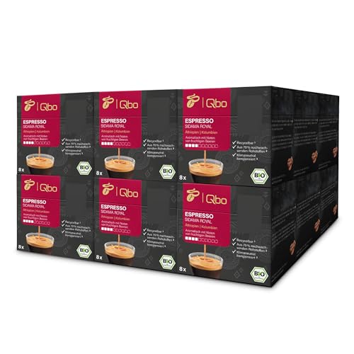 Tchibo Qbo Espresso Sidama Royal Premium Kaffeekapseln, 144 Stück - 18x8 Kapseln (Espresso, Intensität 4/10, aromatisch und fruchtig), nachhaltig, aus 70% nachwachsenden Rohstoffen von Tchibo