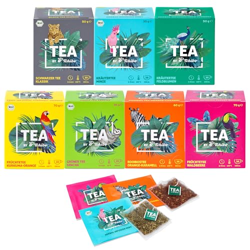 Tchibo Tee „TEA by Tchibo“ Probierbox, Verschiedene Sorten Kräuter-, Früchte-, Schwarz- und Grüntee, Vorratspack, Maxipack, Teebox, 140 Stück - 7x 20 Teebeutel, Natürliche Zutaten, Nachhaltiger Anbau Tchibo Tee „TEA by Tchibo“ Probierbox, Verschiedene Sorten Kräuter-, Früchte-, Schwarz- und Grüntee, Vorratspack, Maxipack, Teebox, 140 Stück - 7x 20 Teebeutel, Natürliche Zutaten, Nachhaltiger Anbau von Tchibo