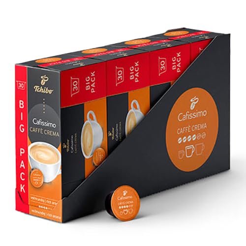chibo Cafissimo Vorratsbox Caffè Crema vollmundig Kaffeekapseln, (Kaffee, ausgewogen und vollmundig), nachhaltig & fair gehandelt (120 Stück) von Tchibo