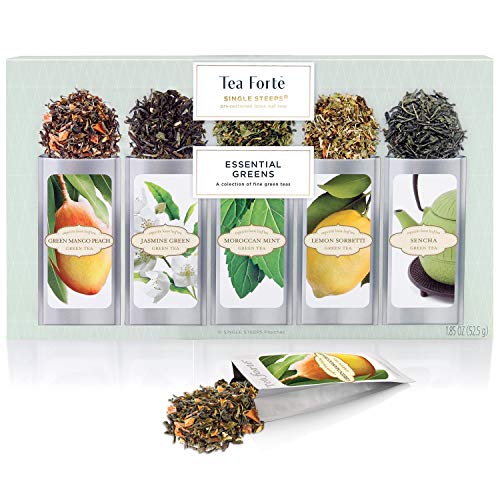 Probierset "Lebenswichtiges Grün" von Tea Forté, Teeblätter für Grünen Tee zum Aufgießen, Verschiedene Sorten, für 15 Tassen Tee von Tea Forte