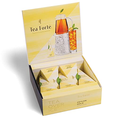 Tea Forte Iced Ceylon Gold Tea Over Ice, kruggroße eisgekühlte schwarze Teesiebe, 1,06 Unzen (5er-Pack) von Tea Forte