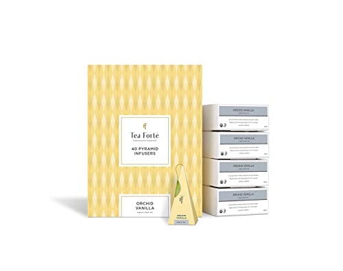Tea Forte Orchid Vanilla | Packung mit 40 Aufgusspyramiden | Schwarzer Tee von Tea Forte