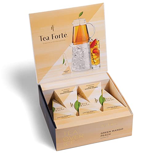 Tea forté Mango Peach Grüntee-5 Tee-Pyramiden für Eistee, 1er Pack (1 x 30 g) von Tea Forte