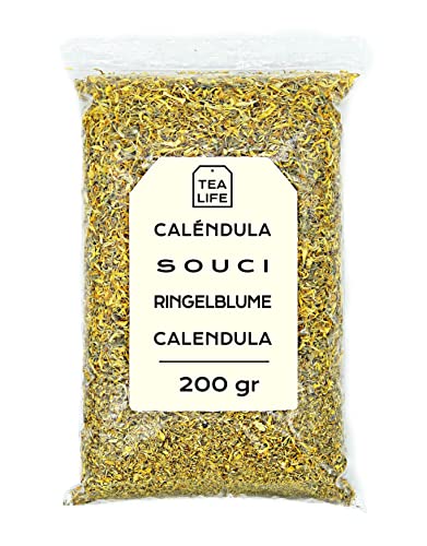 Calendula Tee 200 gr - Calendula Getrocknete Blüten - Ringelblume Tee - Ringelblume in Lose - Natürliche Eigenschaften - Kräutertee (200 gr) von Tea Life